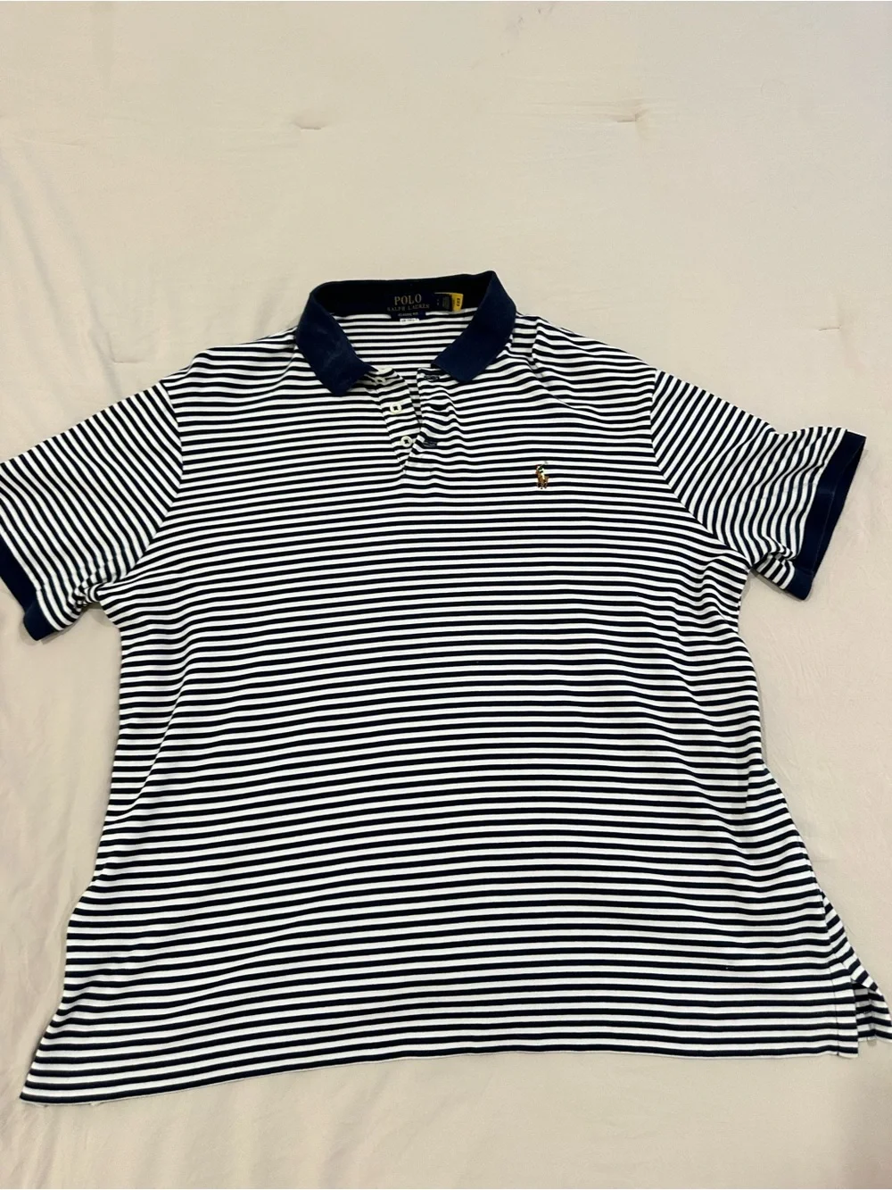 Polo by Ralph Lauren Navy & White Striped Short-Sleeve Polo